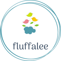 Three birds sitting on a cloud above the word Fluffalee