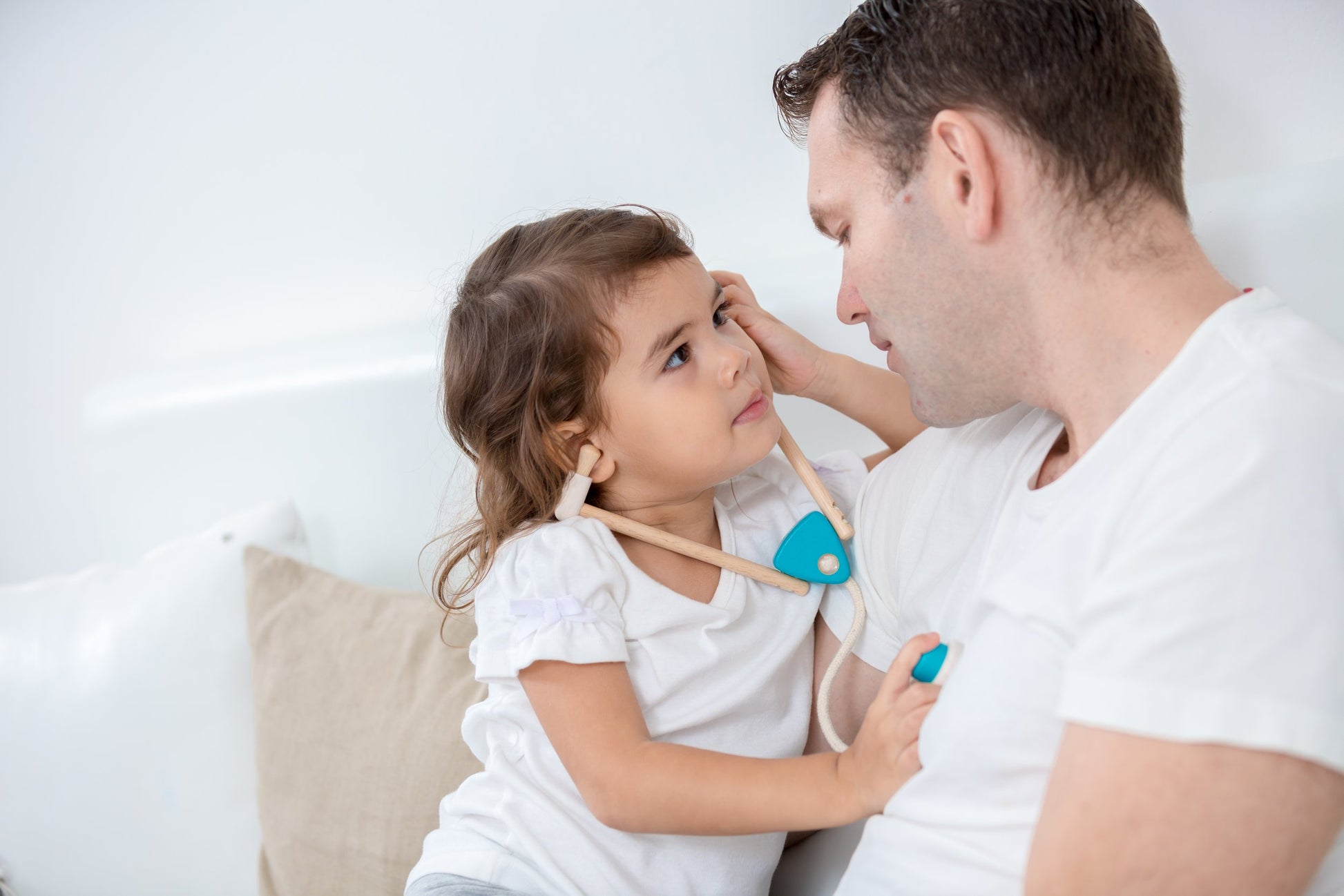 Girl role playing with medical set