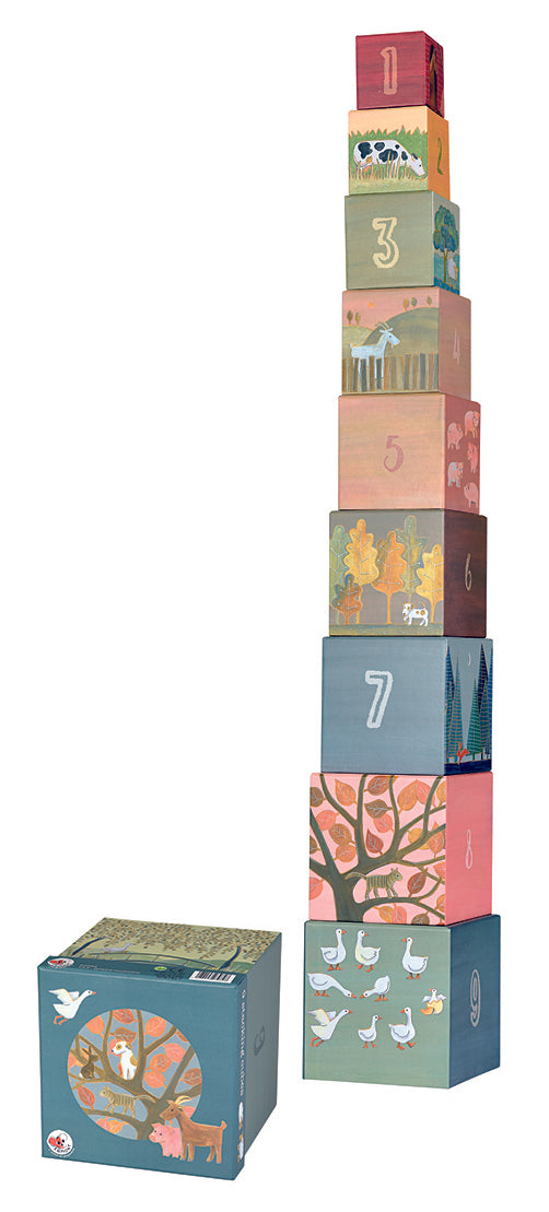 Farm animal cubes stacked