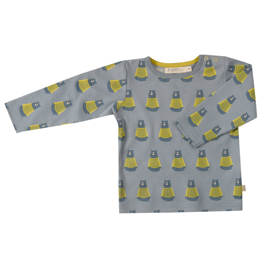 Pigeon Organic T-Shirt All Over Print - Bear Powder Blue