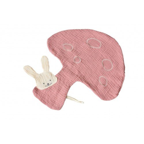 Doudou mushroom and bunny cuddling blanket