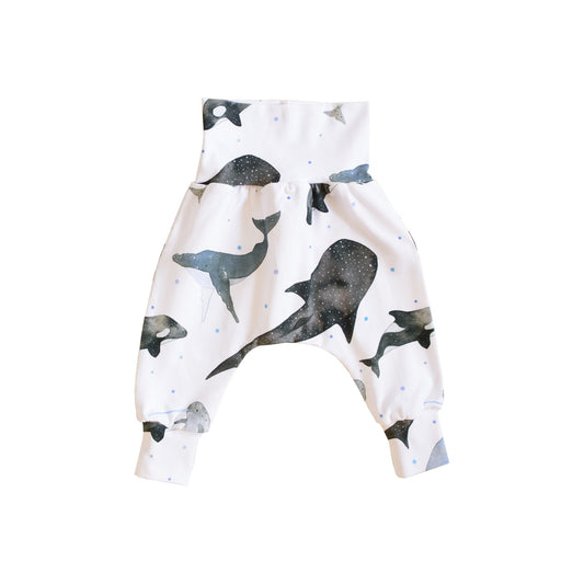 Organic whale trousers front view