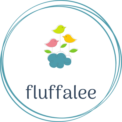 Three birds sitting on a cloud above the word Fluffalee