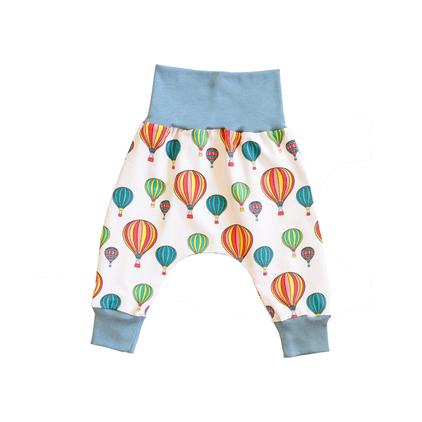 Harem organic hot air balloon trousers front view