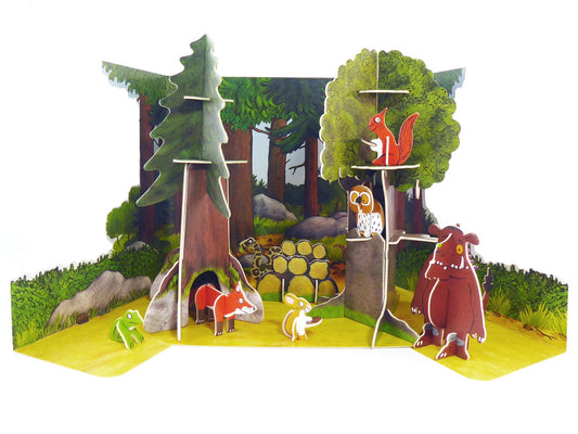 View of complete Gruffalo pop out press play set