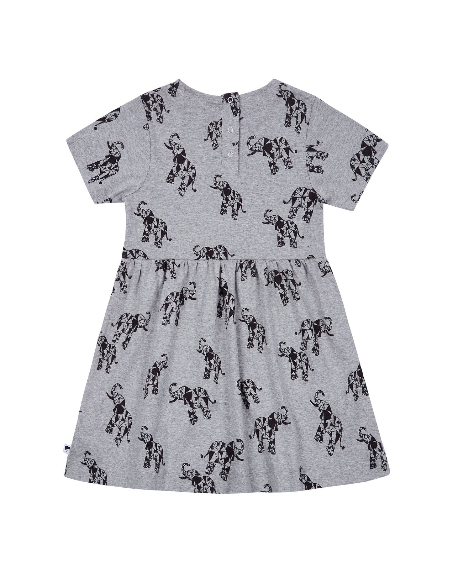 Organic grey elephant dress back view