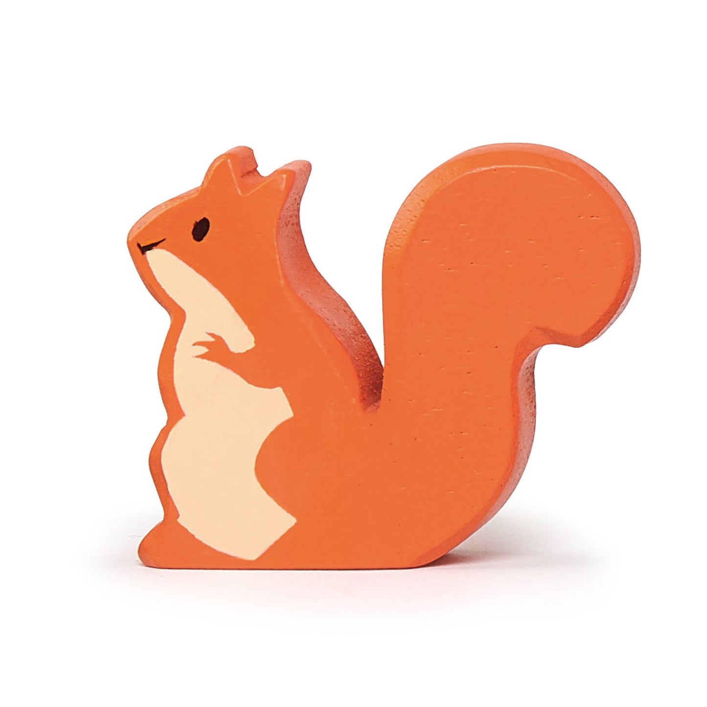 Front view of wooden red squirrel animal