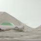 Whitebeast racing across sand