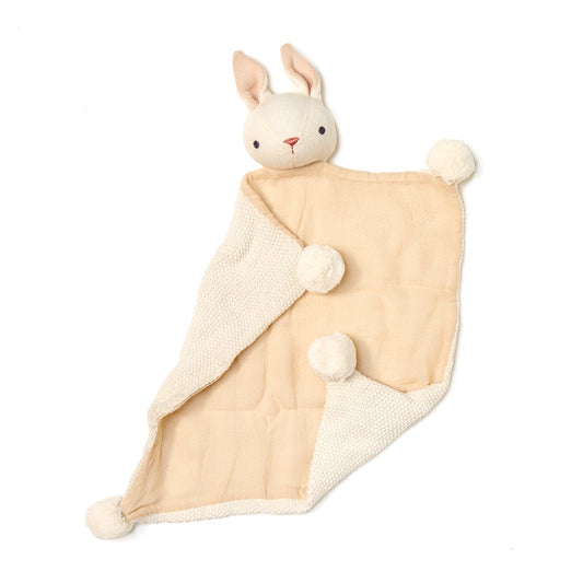 Cream bunny comforter folded