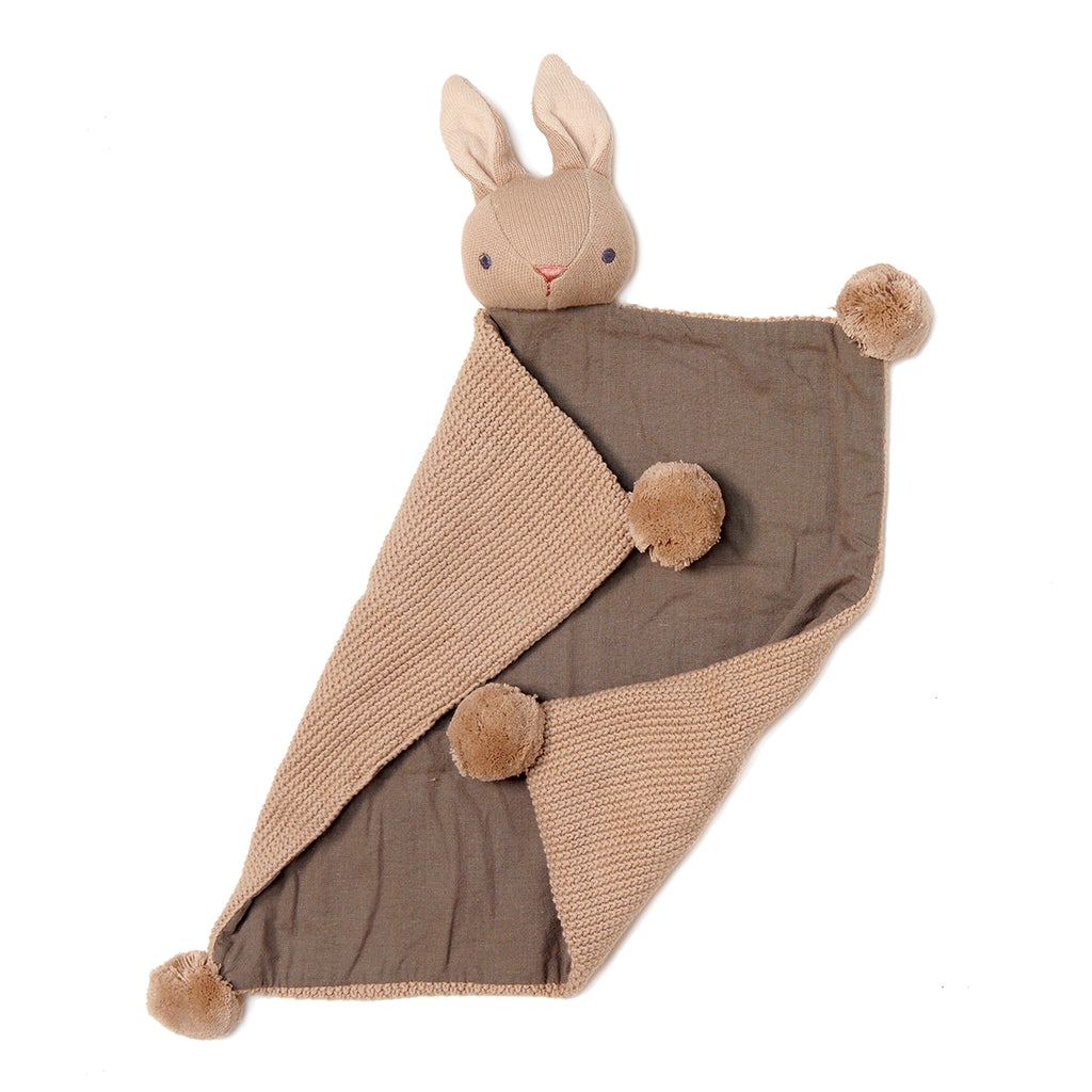 Taupe bunny comforter folded