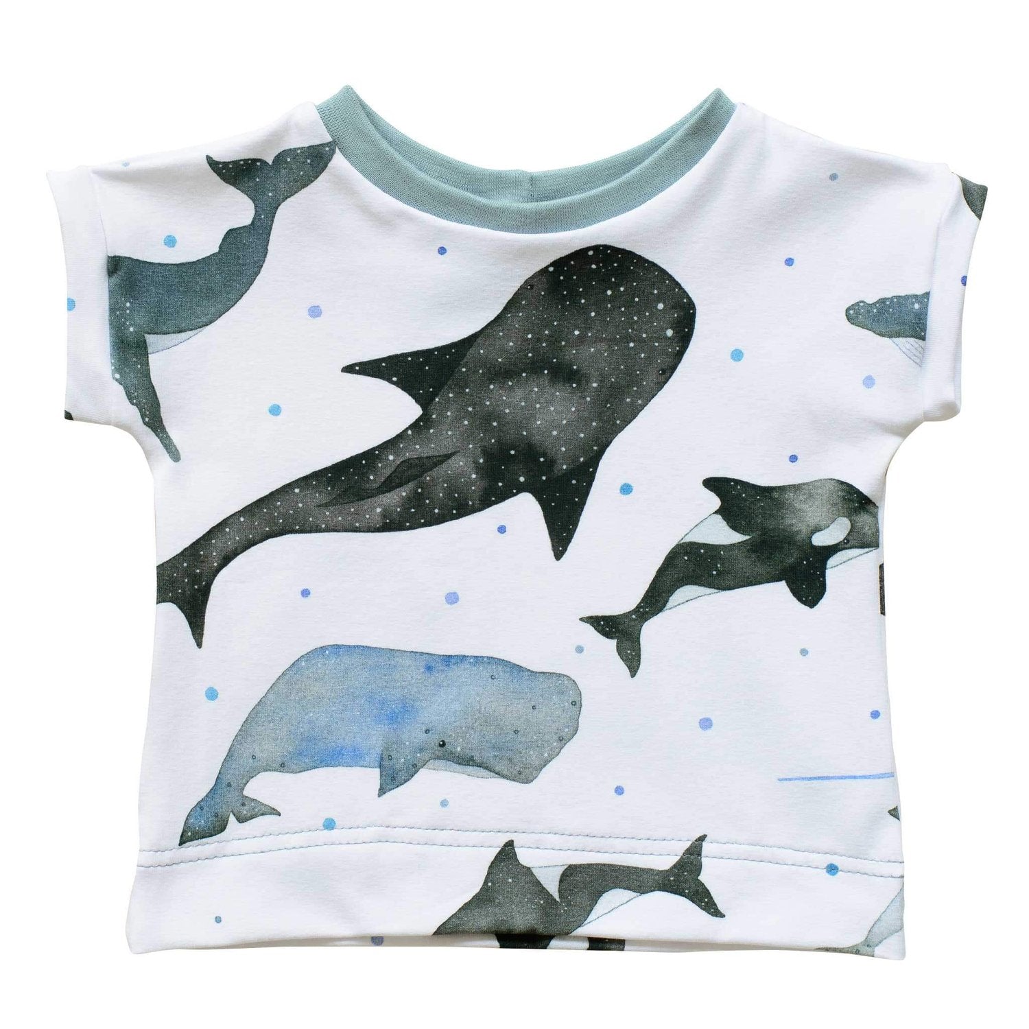 Organic whale short sleeve tee front view